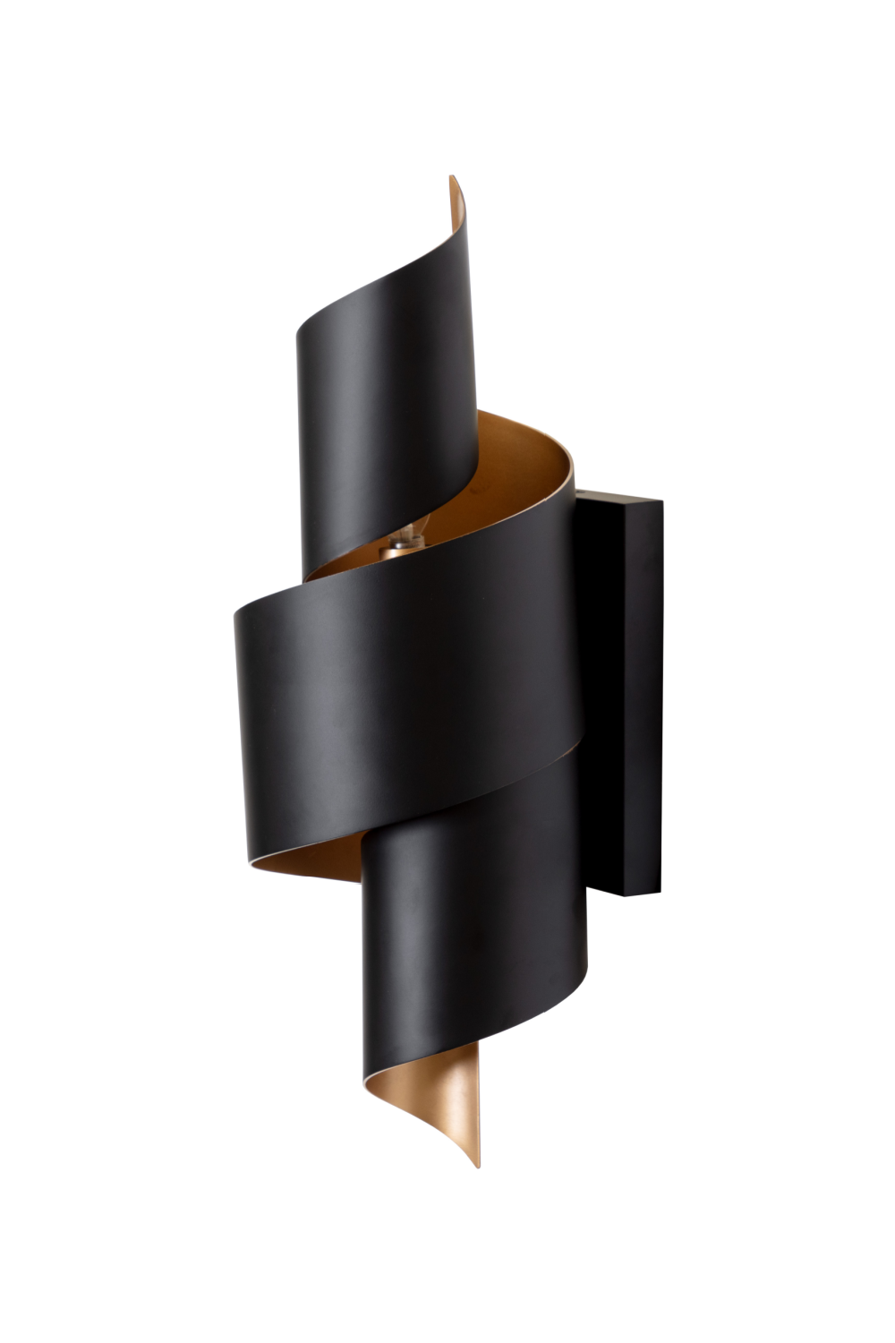 Black Metal Twisted Wall Lamp by Splendido Aphelion, alternate view 3