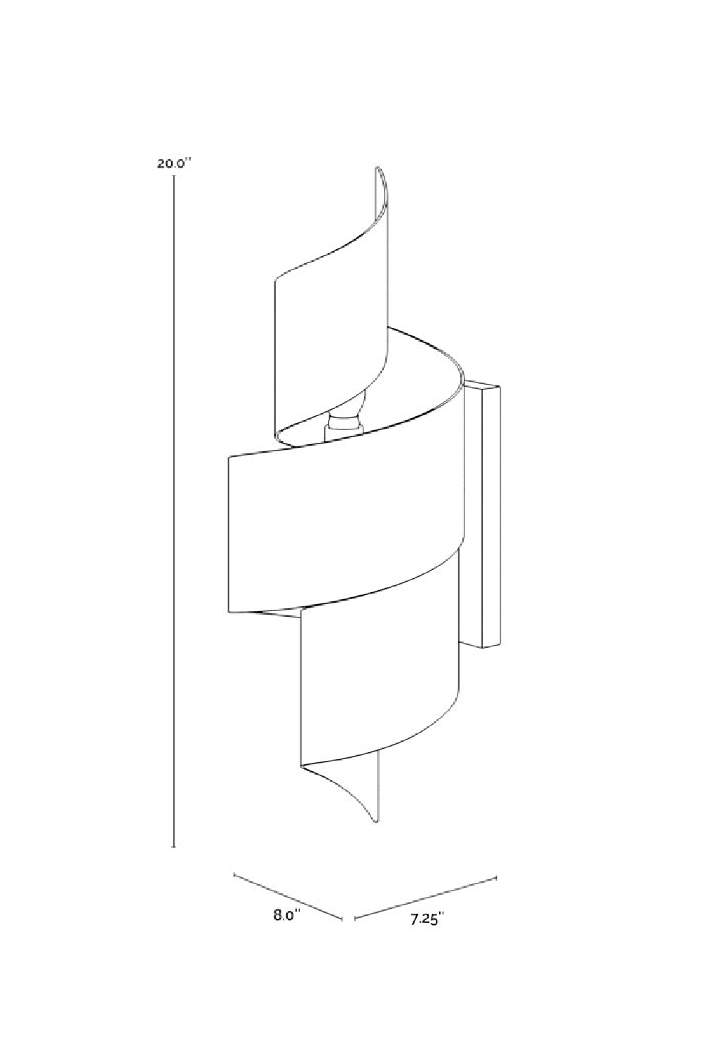 Black Metal Twisted Wall Lamp by Splendido Aphelion, alternate view 7