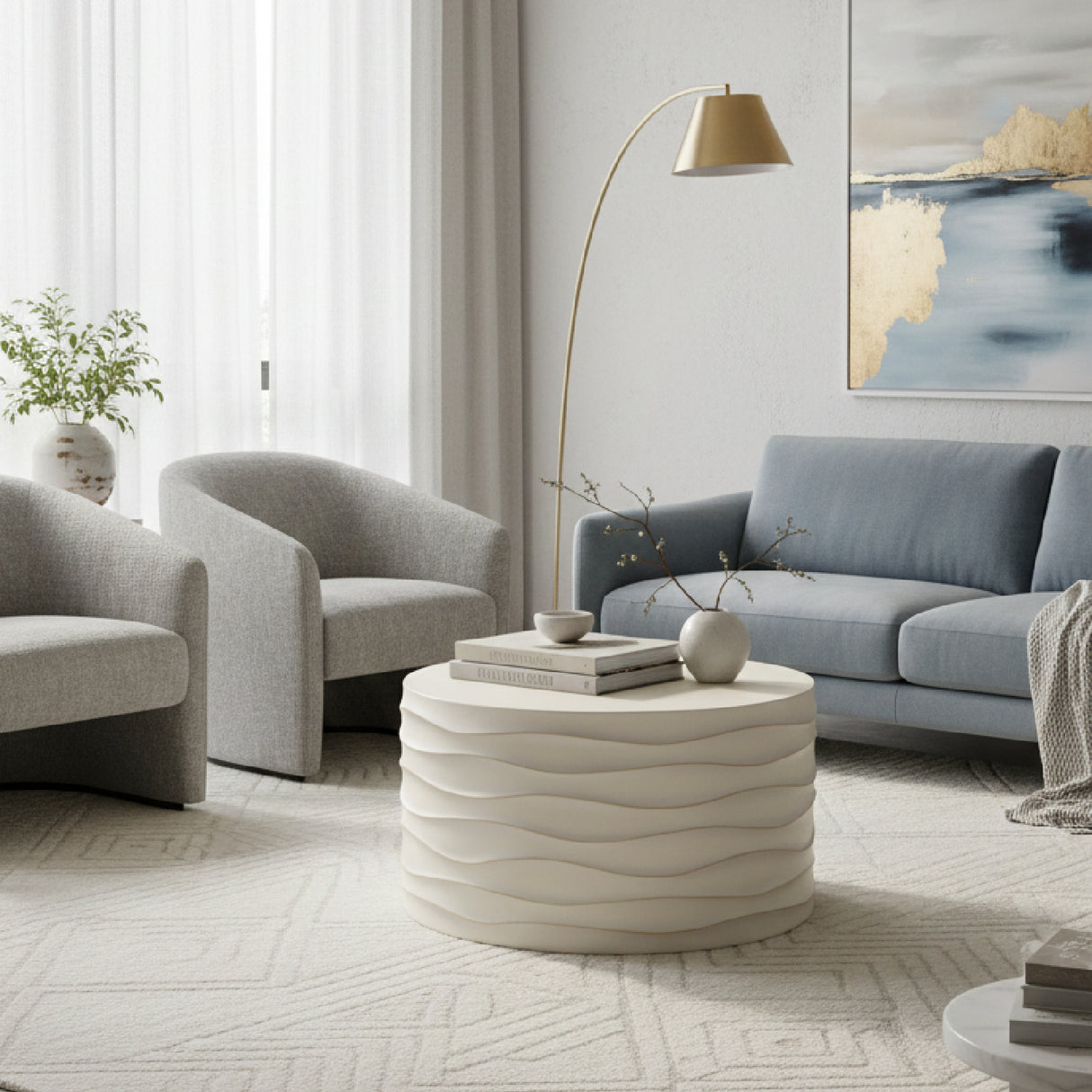 Hand-Sculpted Concrete Coffee Table | Splendido Corey | Oroa.com