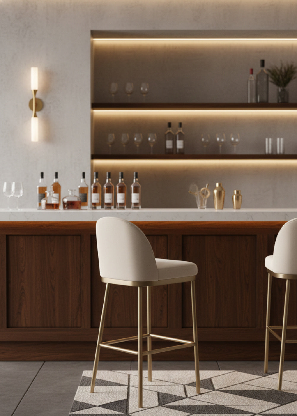 Taupe Modern Bar Stool by Splendido Lavania Barstool, alternate view 2
