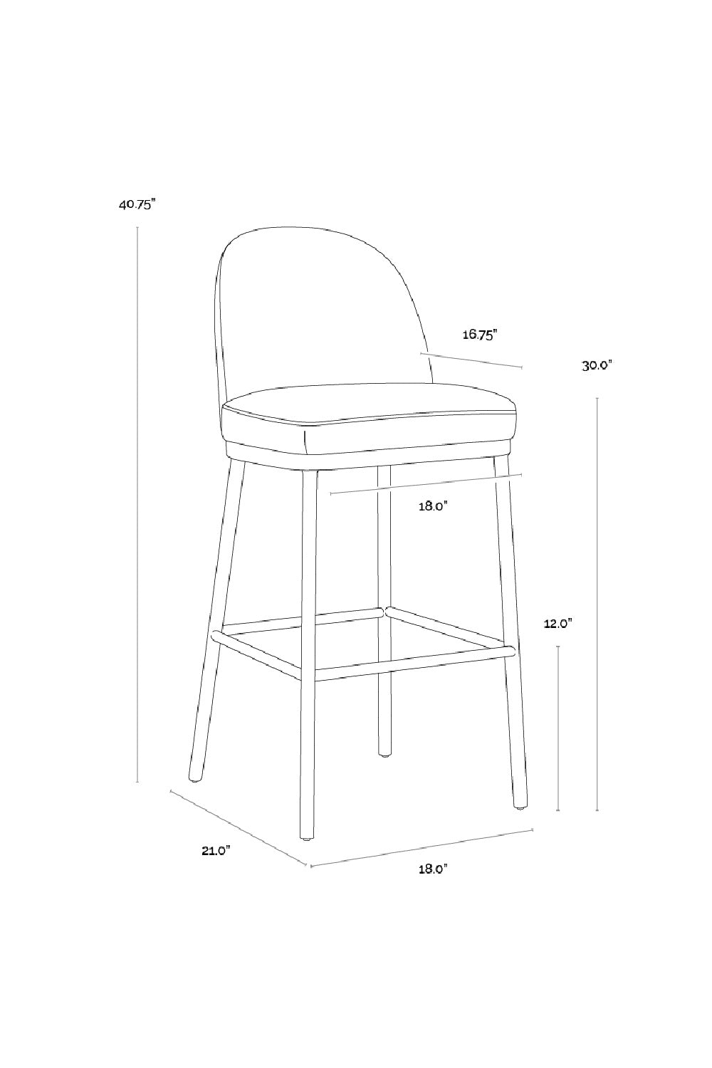 Taupe Modern Bar Stool by Splendido Lavania Barstool, alternate view 9