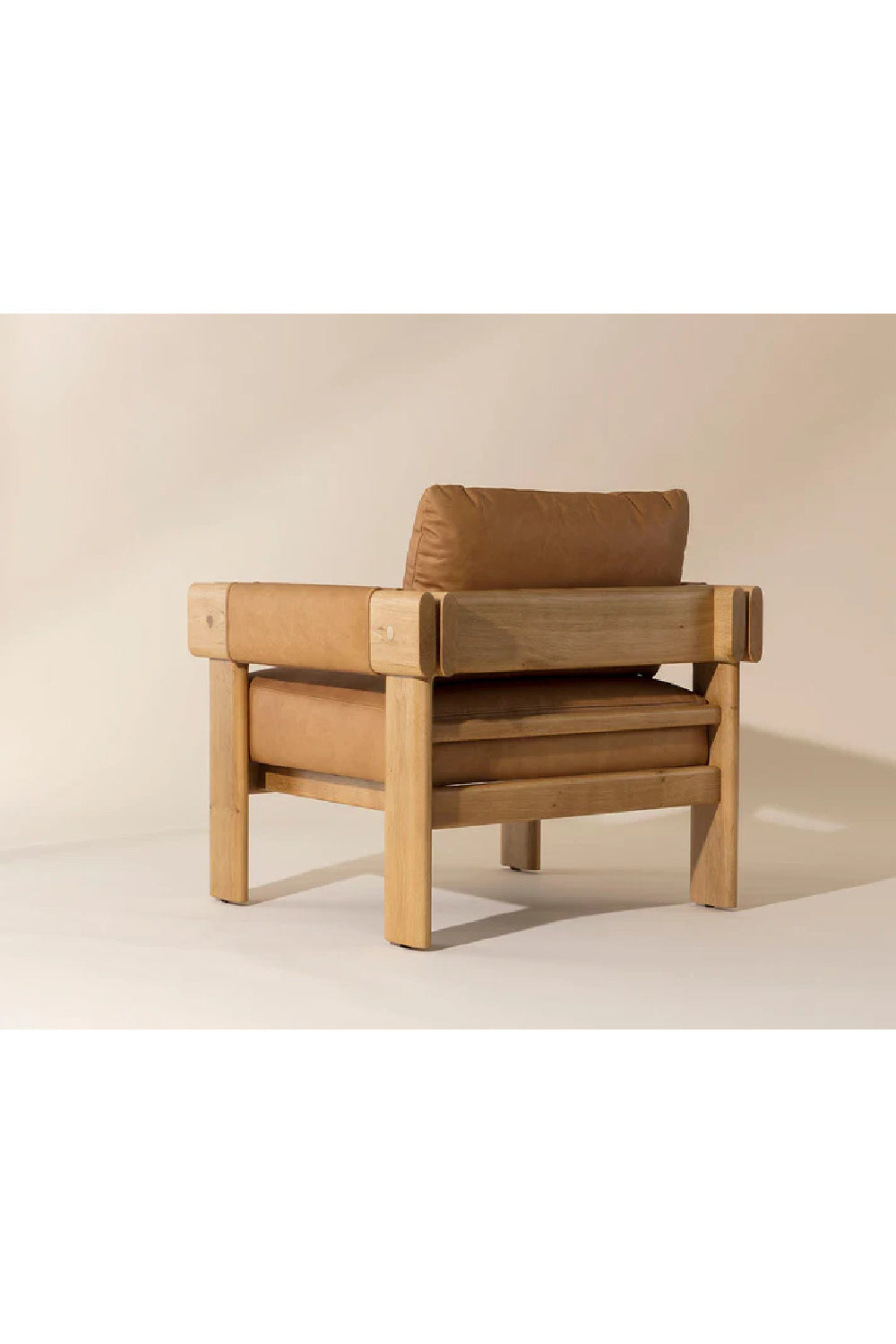 Oak Framed Leather Lounge Chair by Splendido Carmichael Accent Chair, alternate view 13