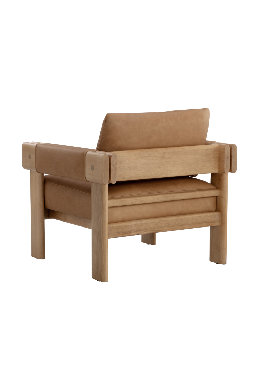Oak Framed Leather Lounge Chair by Splendido Carmichael Accent Chair, alternate view 5