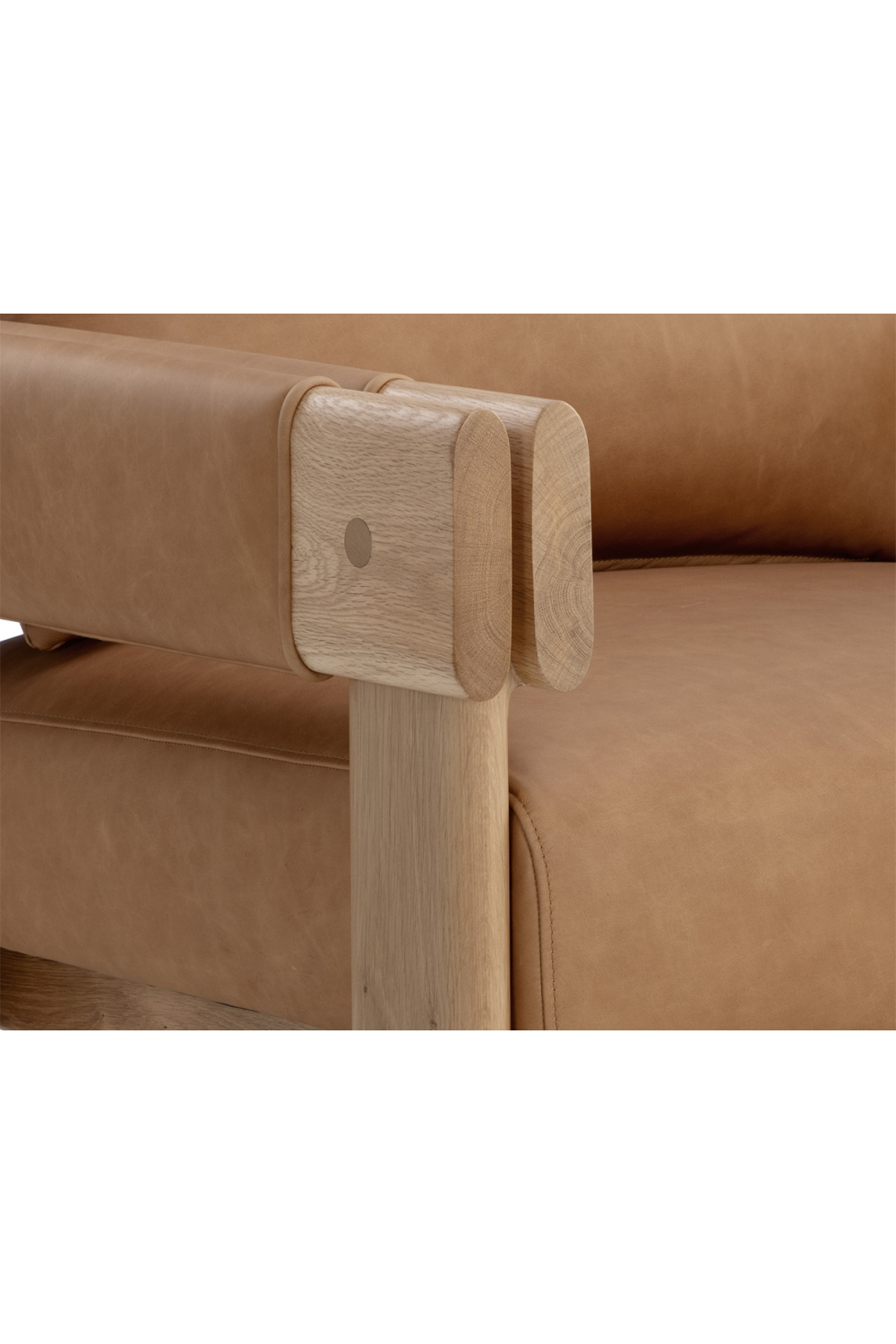 Oak Framed Leather Lounge Chair by Splendido Carmichael Accent Chair, alternate view 7