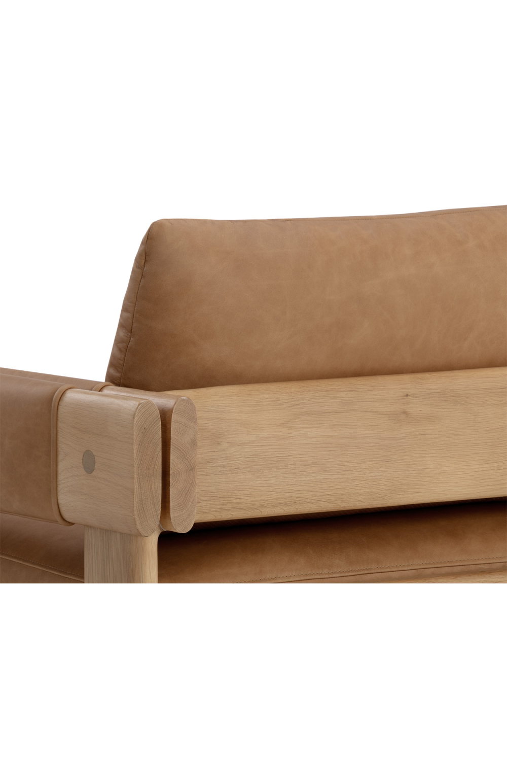 Oak Framed Leather Lounge Chair by Splendido Carmichael Accent Chair, alternate view 8