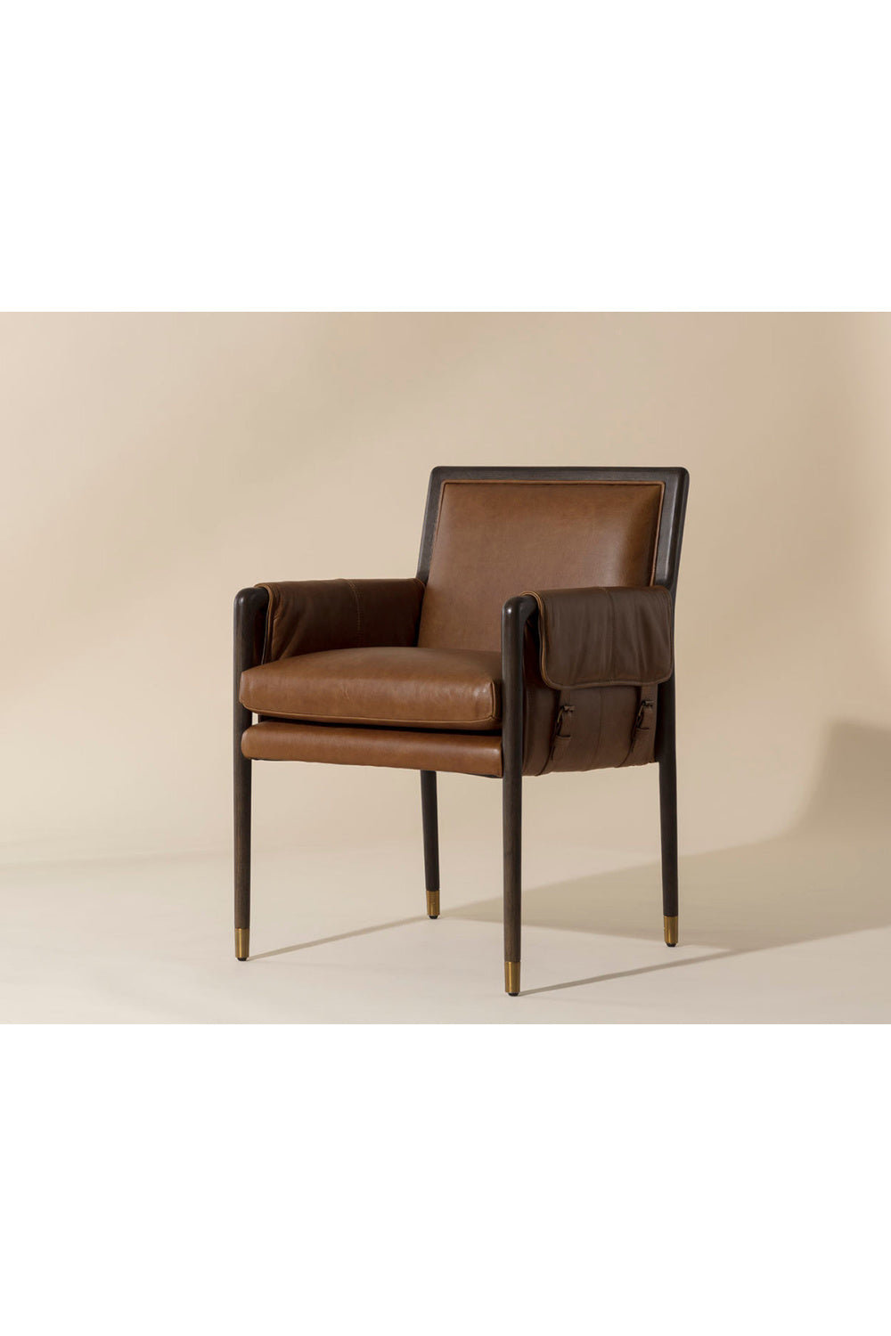 Buckle Flap Leather Dining Armchair by Splendido Mauti Dining Chair, alternate view 10