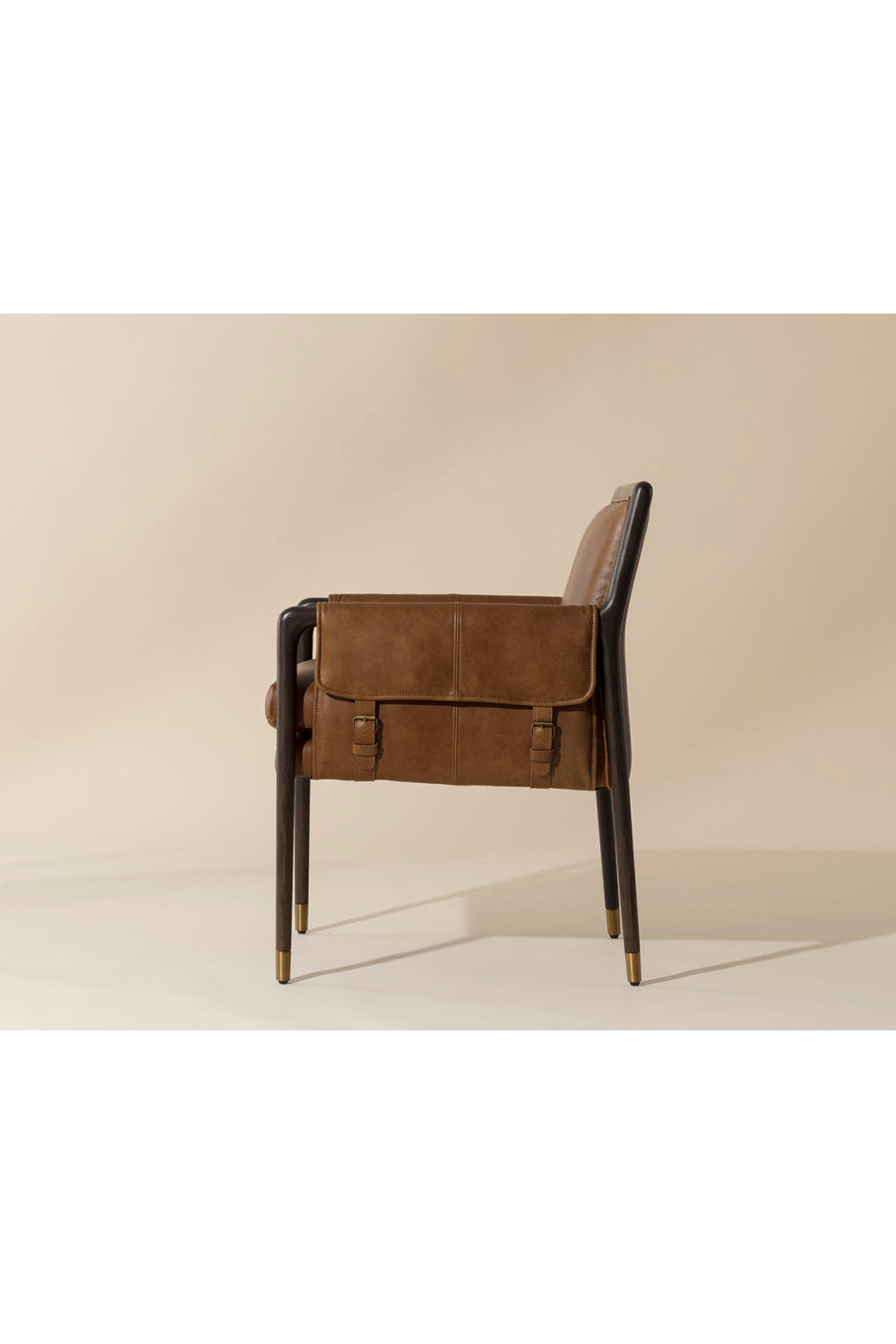 Buckle Flap Leather Dining Armchair by Splendido Mauti Dining Chair, alternate view 11