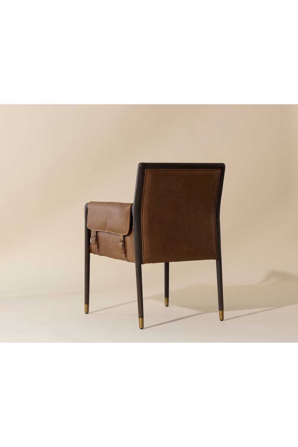 Buckle Flap Leather Dining Armchair by Splendido Mauti Dining Chair, alternate view 12