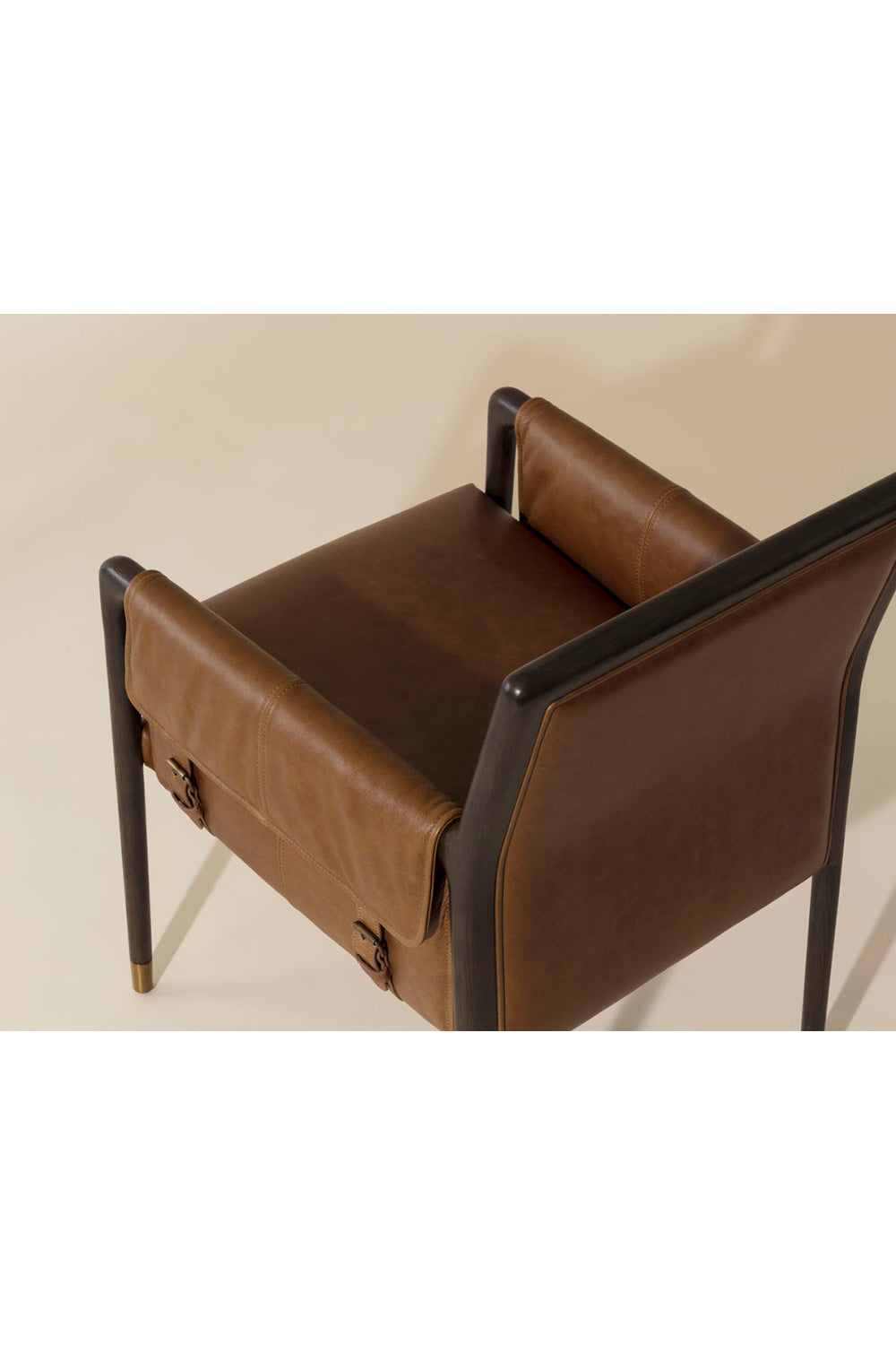 Buckle Flap Leather Dining Armchair by Splendido Mauti Dining Chair, alternate view 13