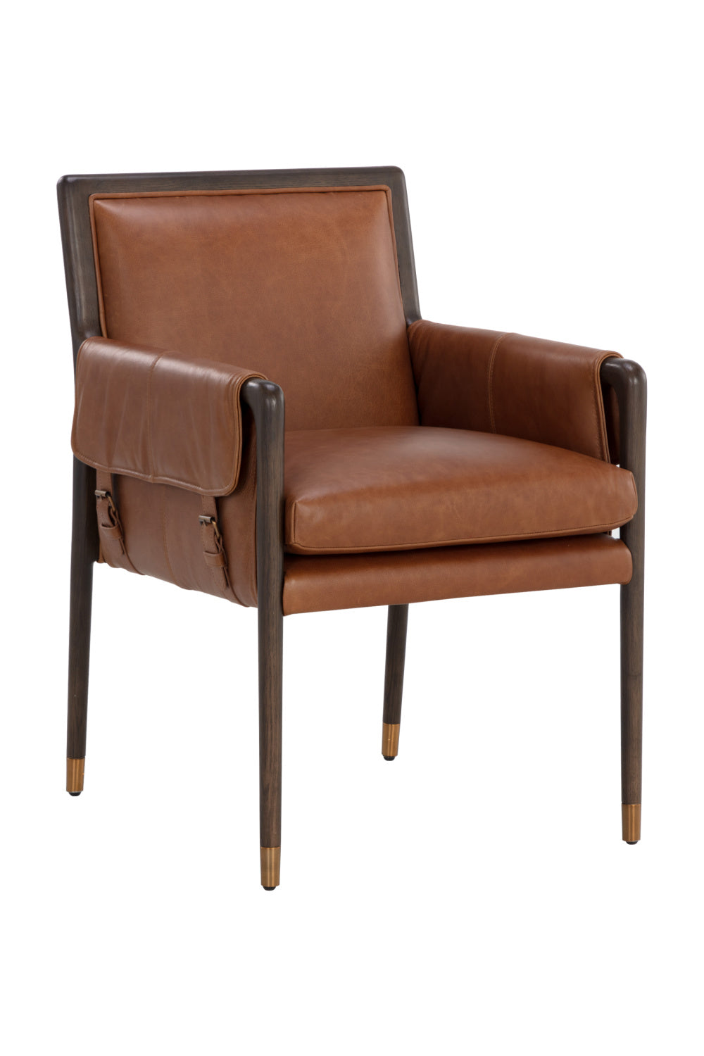 Buckle Flap Leather Dining Armchair by Splendido Mauti Dining Chair, alternate view 3