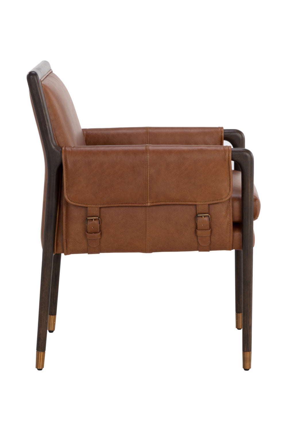 Buckle Flap Leather Dining Armchair by Splendido Mauti Dining Chair, alternate view 4