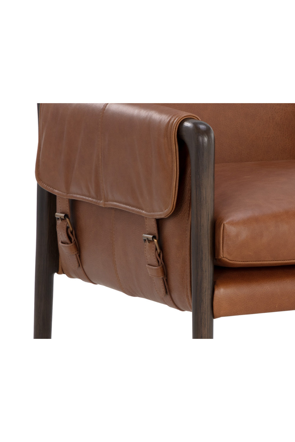Buckle Flap Leather Dining Armchair by Splendido Mauti Dining Chair, alternate view 8
