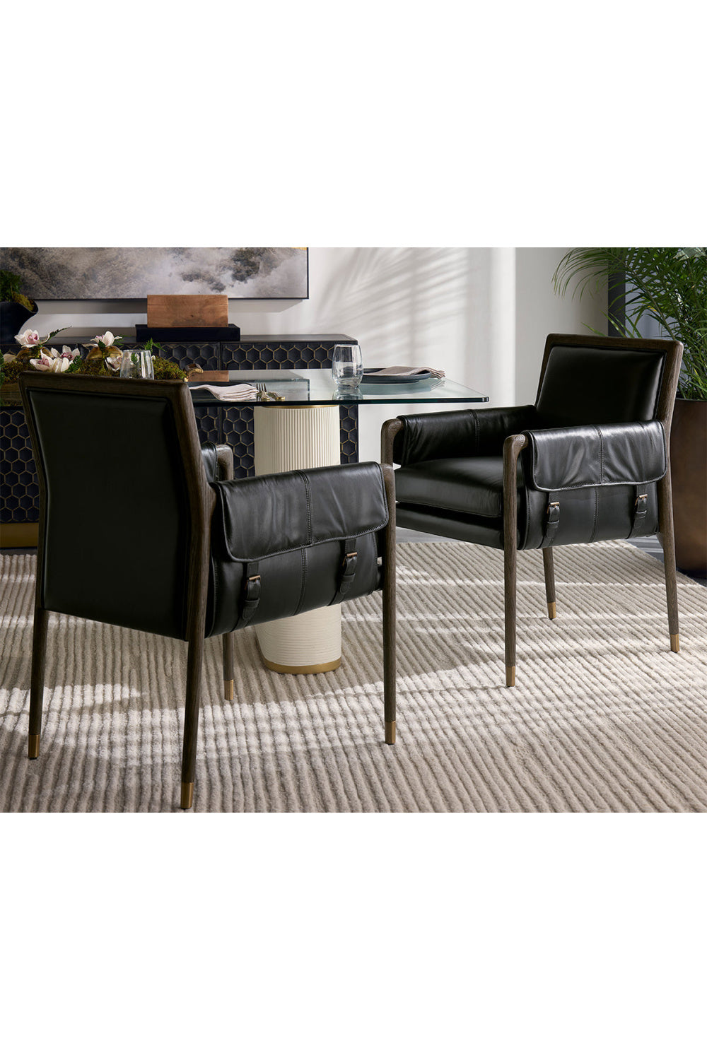 Modern European furniture - Buckle Flap Leather Dining Armchair - www.oroa.com