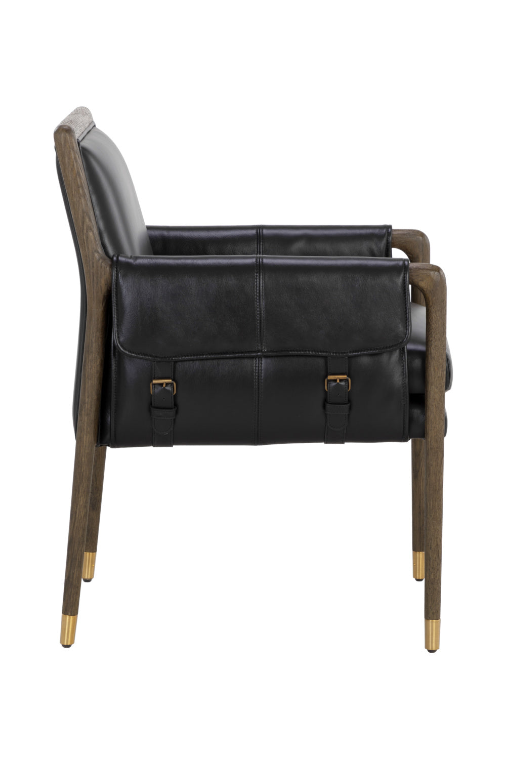 Buckle Flap Leather Dining Armchair by Splendido Mauti Dining Chair, alternate view 18