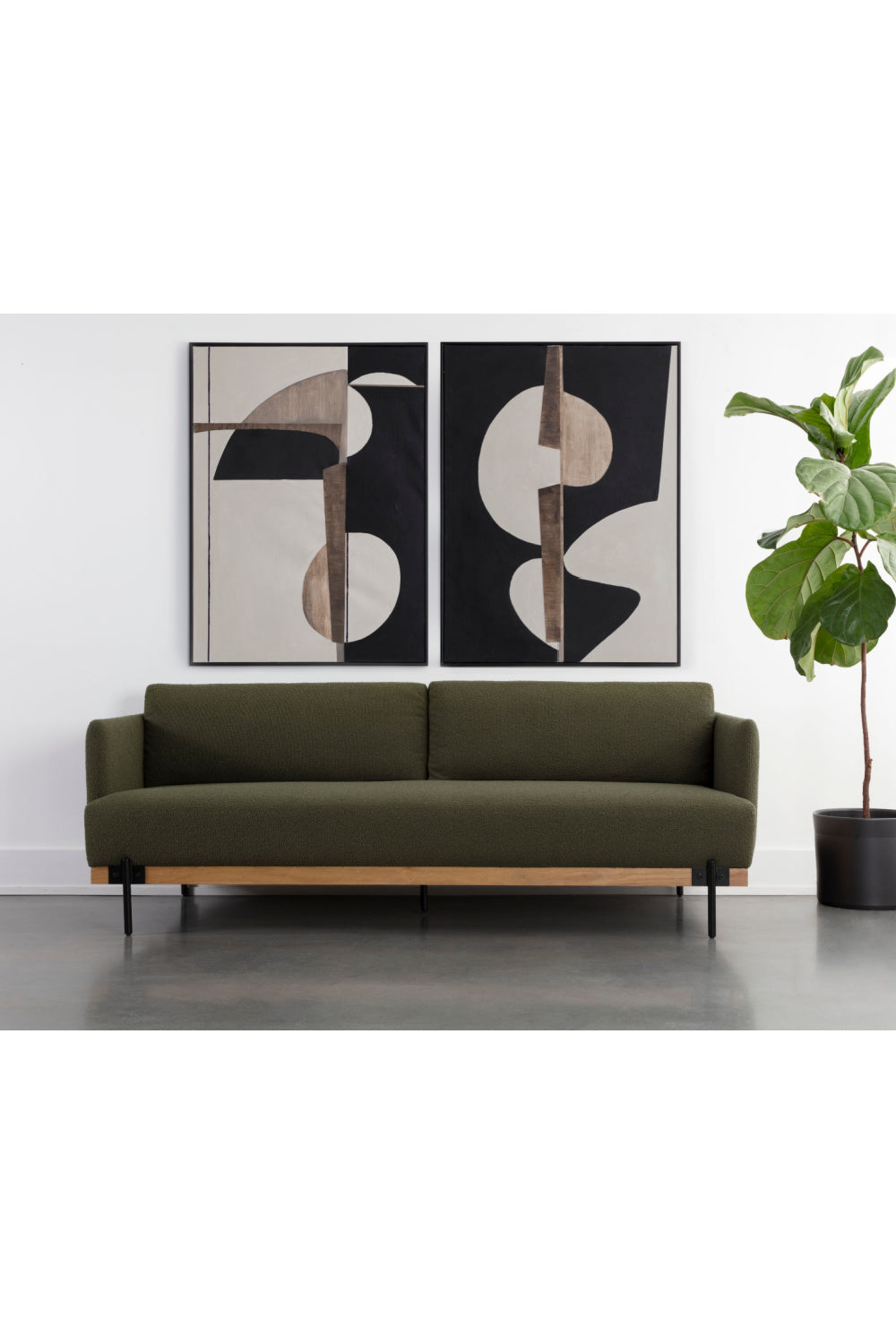Oak Frame Boucle Sofa by Splendido Saul, alternate view 9