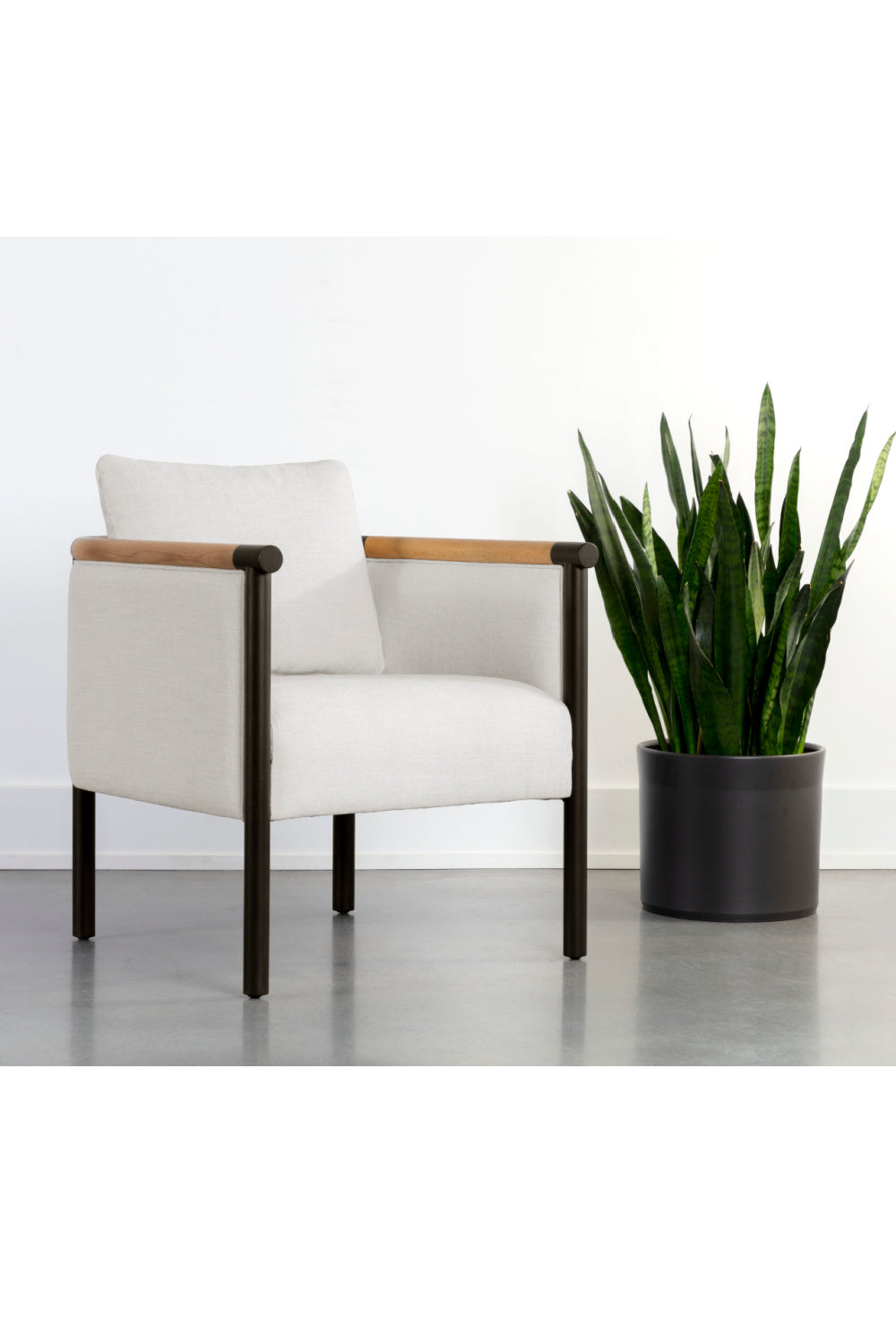 Curved Wood Frame Lounge Chair by Splendido Wilder Accent Chair, alternate view 7