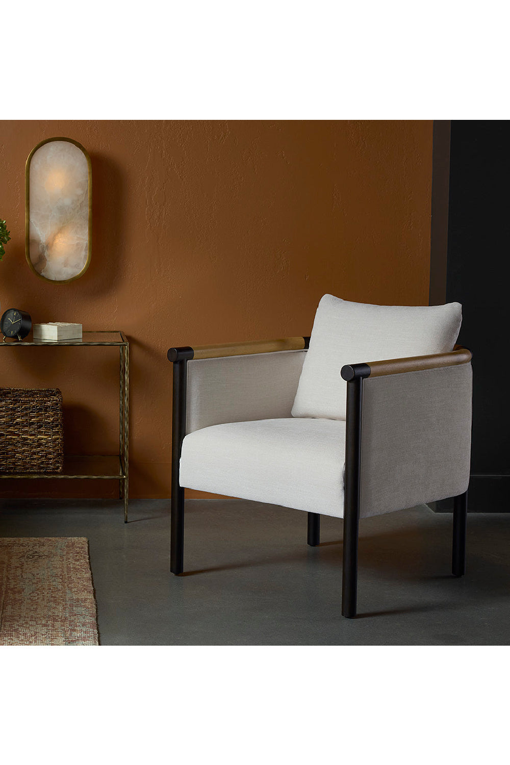 Curved Wood Frame Lounge Chair by Splendido Wilder Accent Chair, alternate view 2