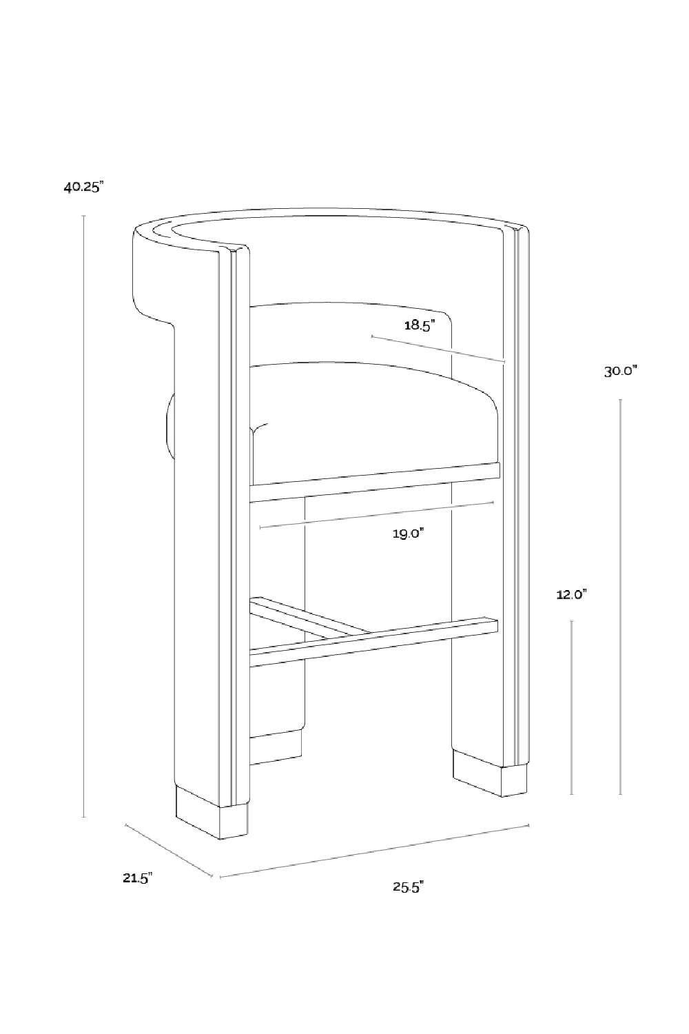 White 3-Legged Bar Stool by Splendido Adamina Barstool, alternate view 12