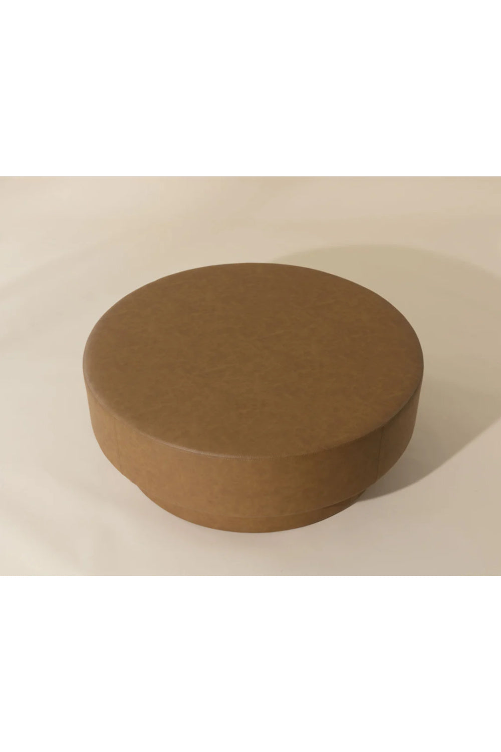 Round Leather Inspired Ottoman by Splendido Arlo Pouf, alternate view 7