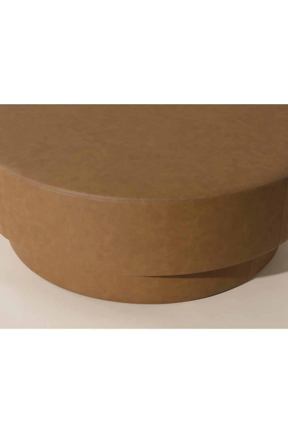 Round Leather Inspired Ottoman by Splendido Arlo Pouf, alternate view 8
