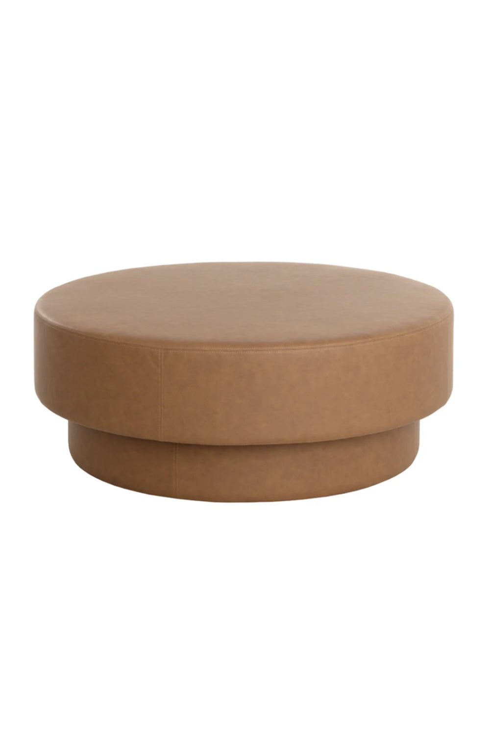 Round Leather Inspired Ottoman by Splendido Arlo Pouf