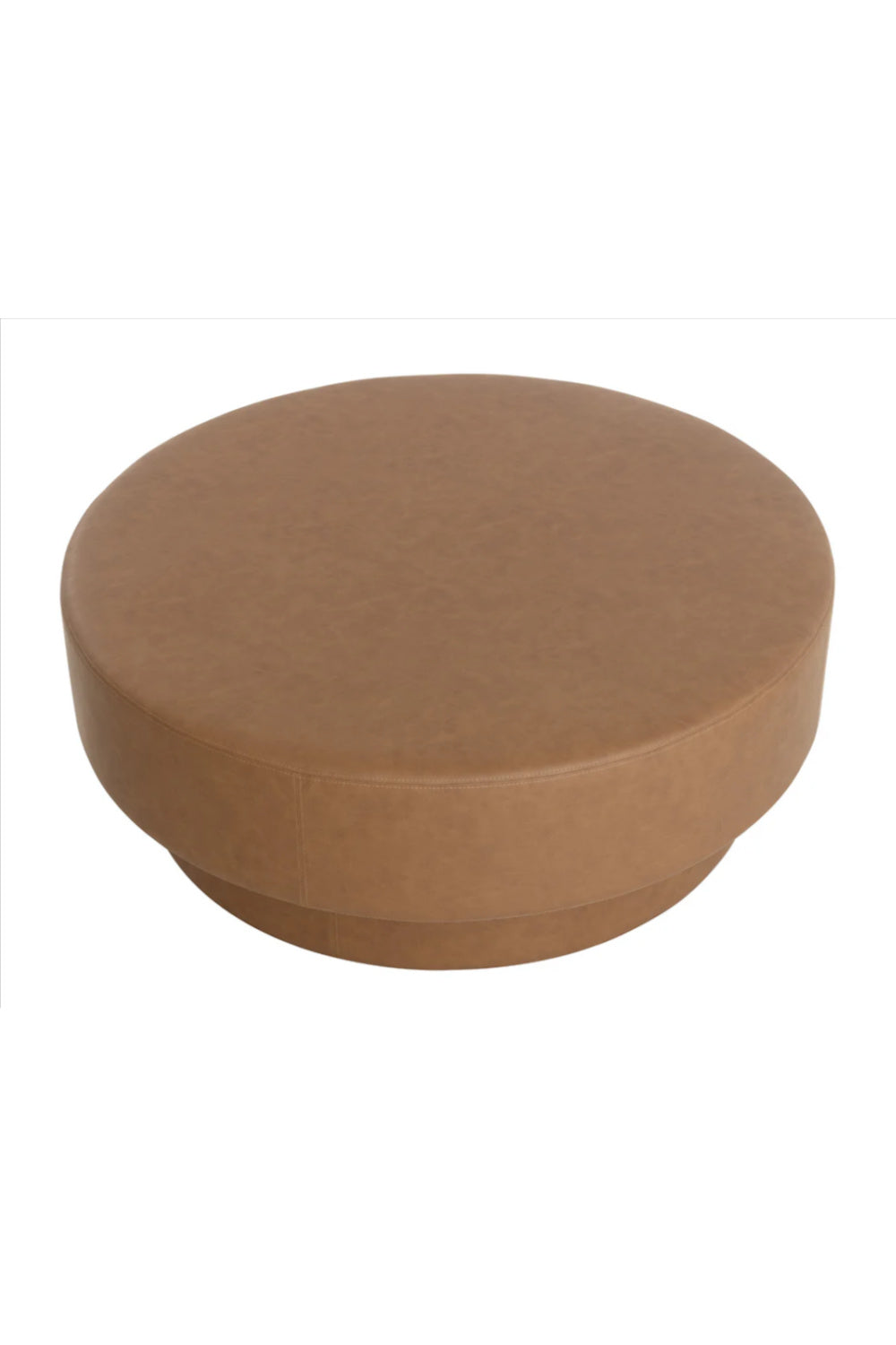 Round Leather Inspired Ottoman by Splendido Arlo Pouf, alternate view 3