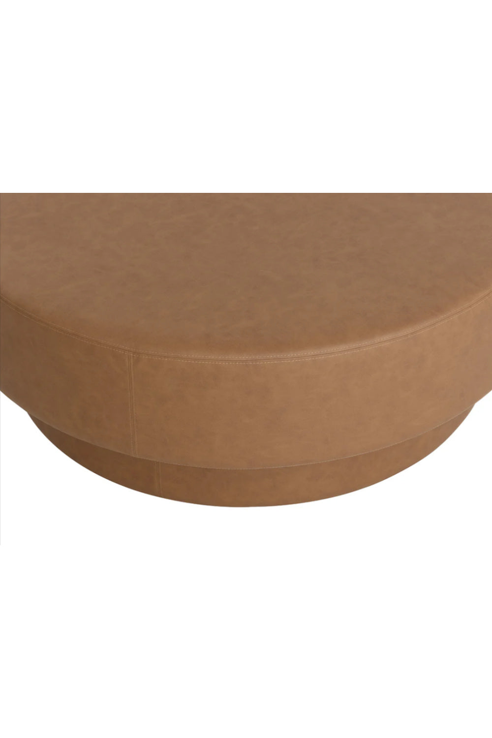 Round Leather Inspired Ottoman by Splendido Arlo Pouf, alternate view 5
