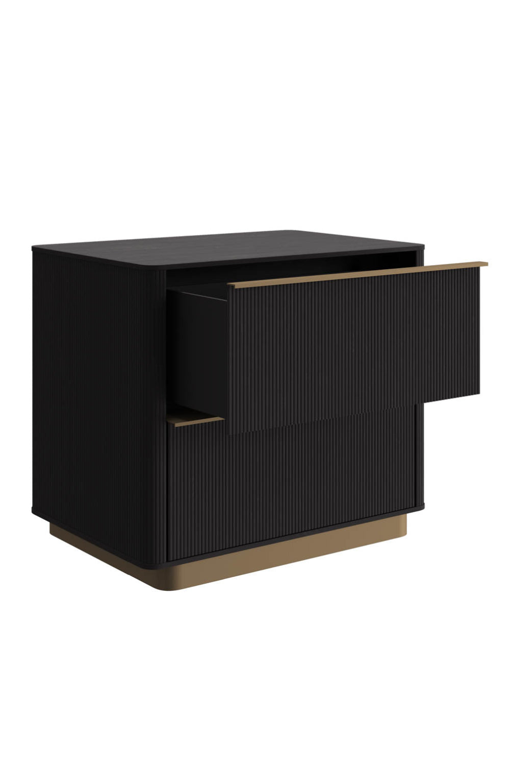 Modern European furniture - Reeded Oak 2-Drawer Nightstand - www.oroa.com
