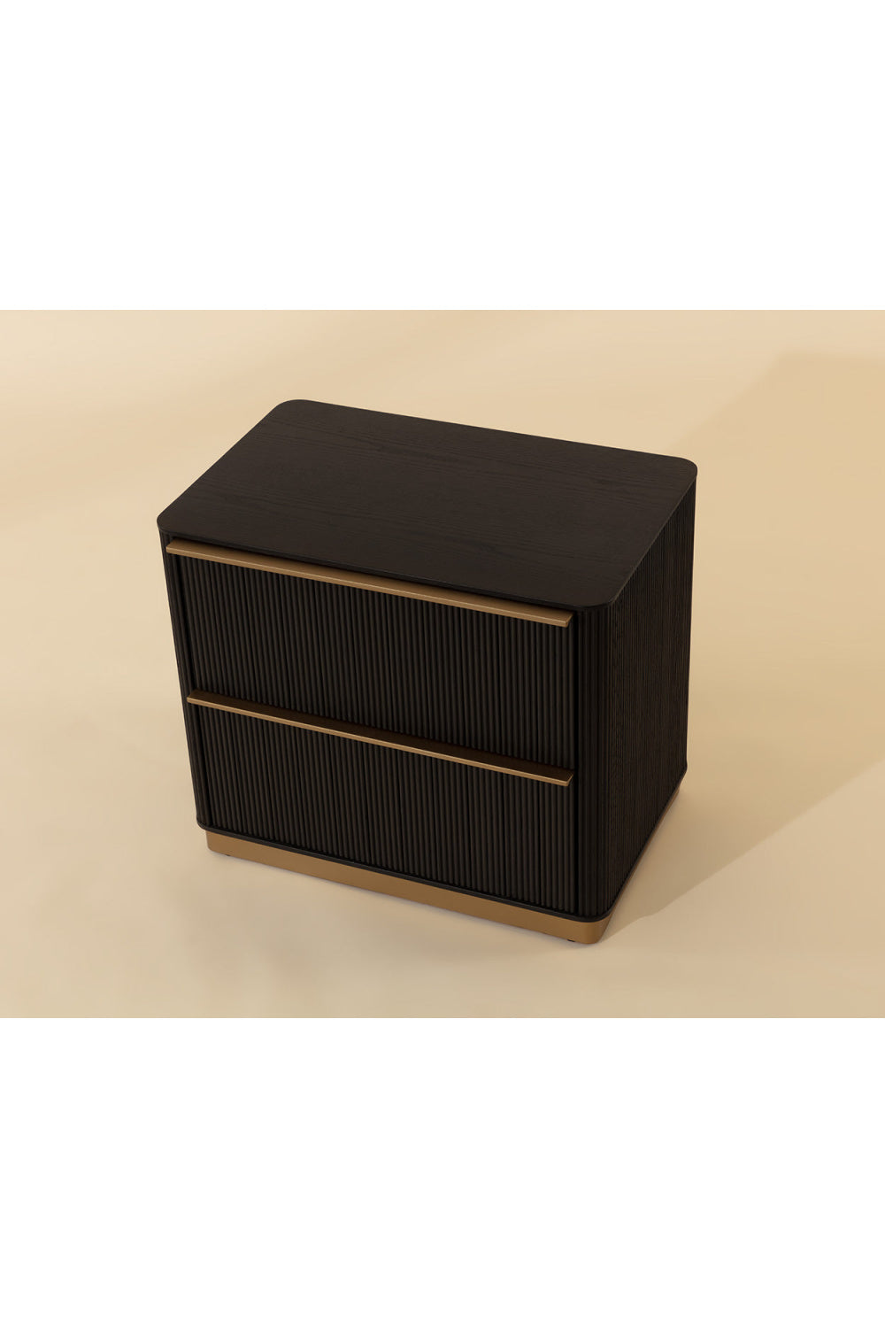 Reeded Oak 2-Drawer Nightstand by Splendido Kalla, alternate view 20