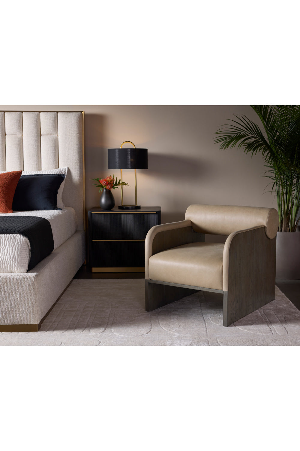 Reeded Oak 2-Drawer Nightstand by Splendido Kalla, alternate view 23