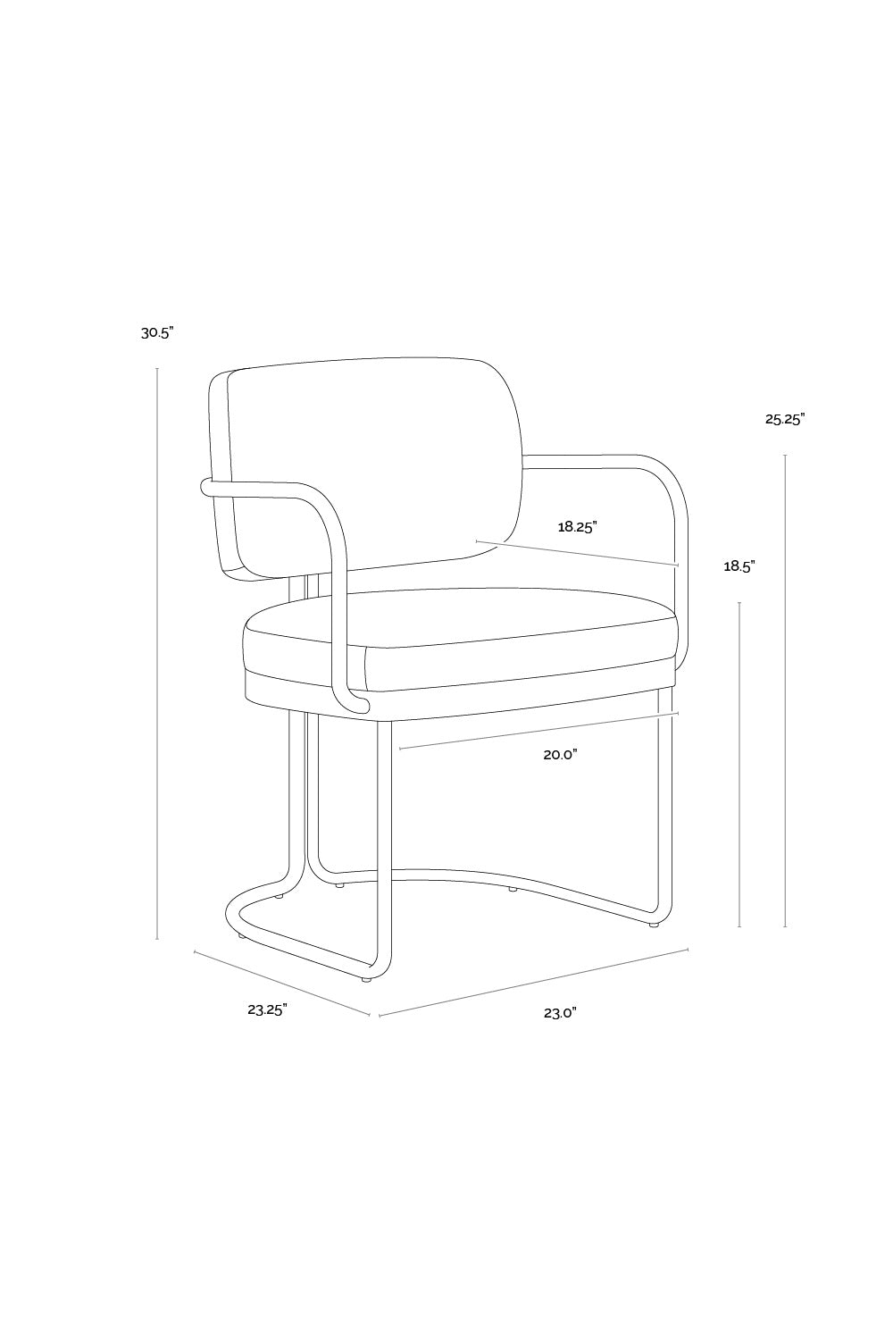 Cantilevered Leather Look Dining Chair by Splendido Jalen, alternate view 14
