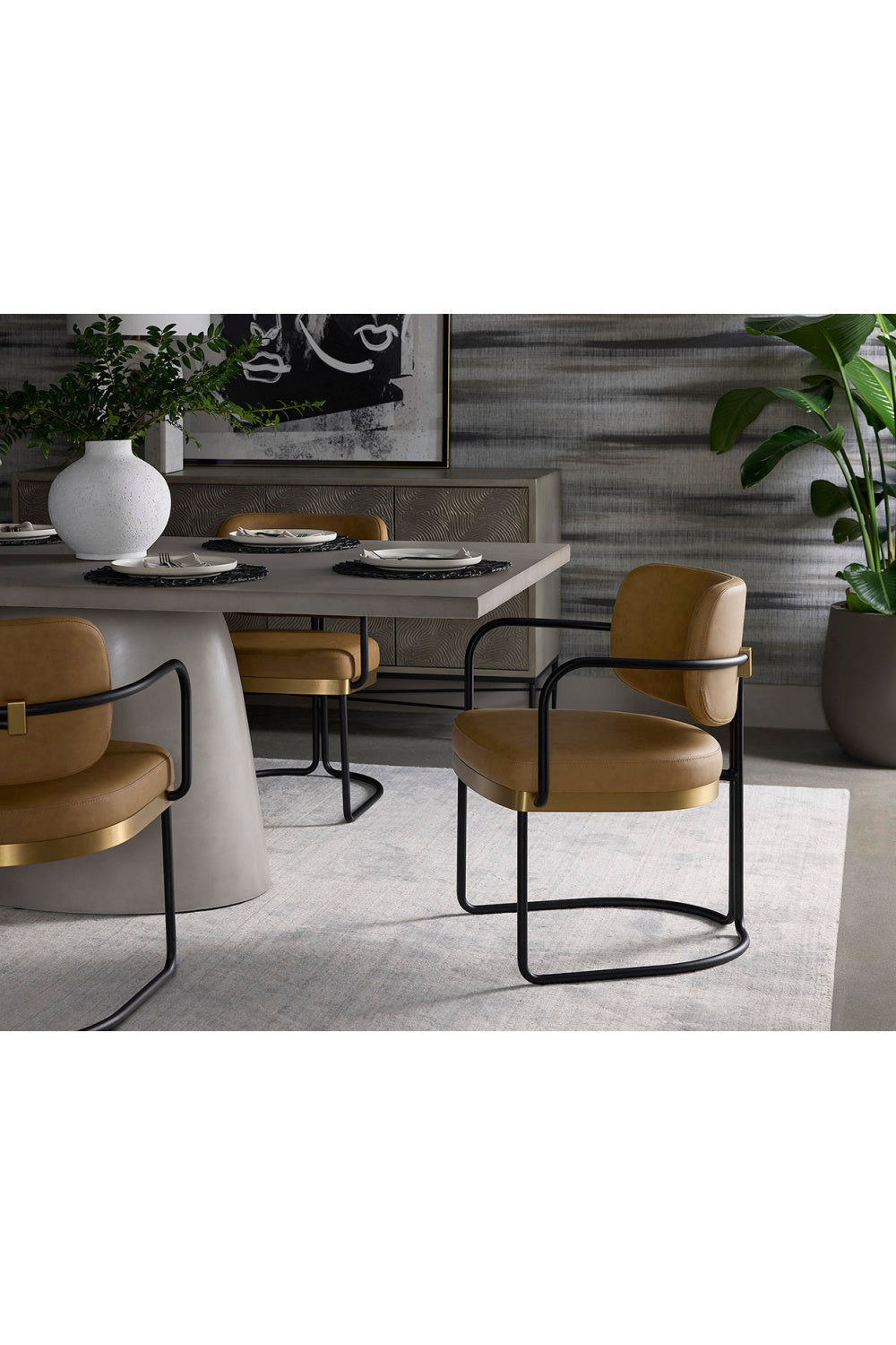 Cantilevered Leather Look Dining Chair by Splendido Jalen, alternate view 13