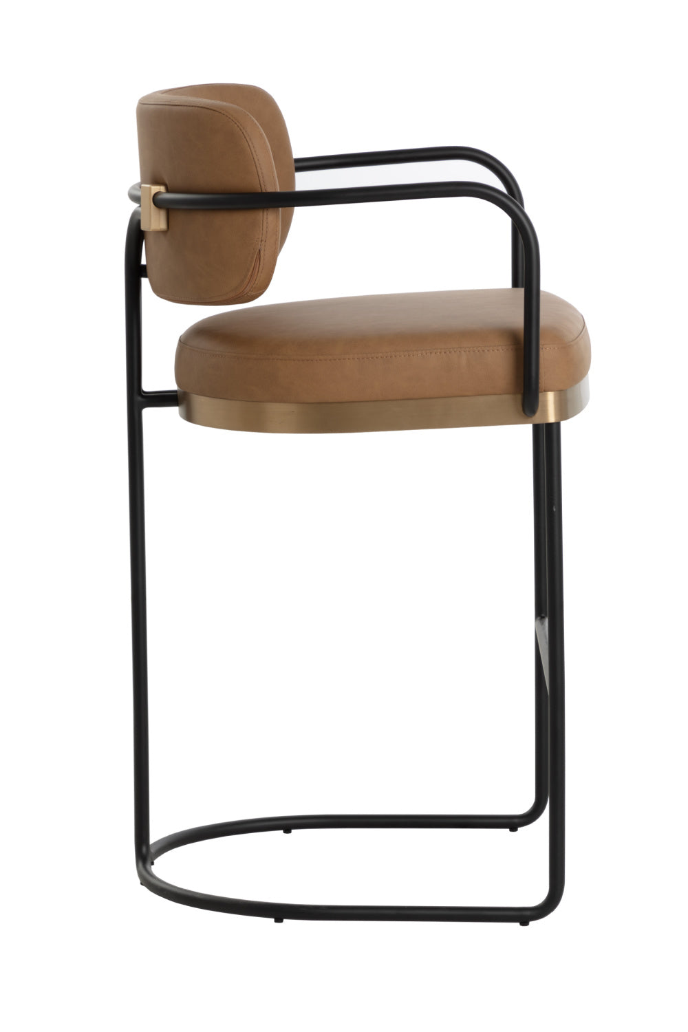 Iron Framed Leather-Look Bar Stool by Splendido Jalen Barstool, alternate view 11