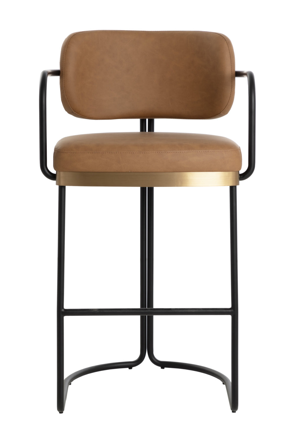 Iron Framed Leather-Look Bar Stool by Splendido Jalen Barstool, alternate view 9