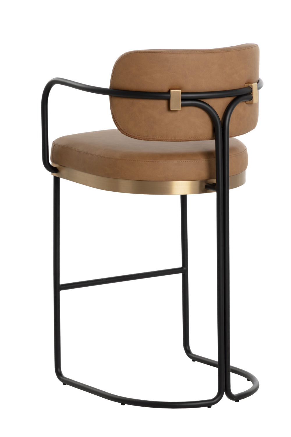 Iron Framed Leather-Look Bar Stool by Splendido Jalen Barstool, alternate view 10