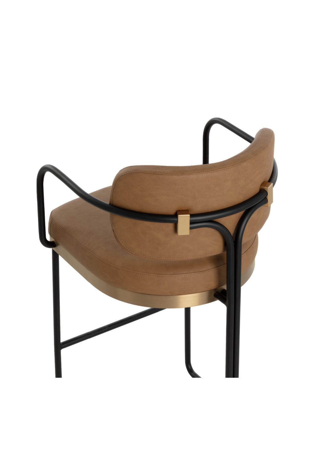 Iron Framed Leather-Look Bar Stool by Splendido Jalen Barstool, alternate view 12