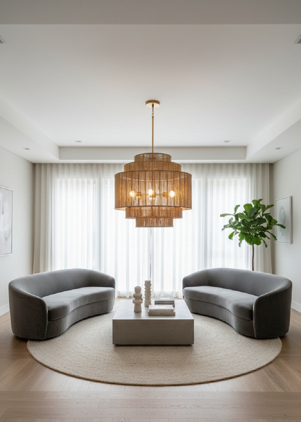 Tiered Jute Chandelier by Splendido Alyssa, alternate view 2