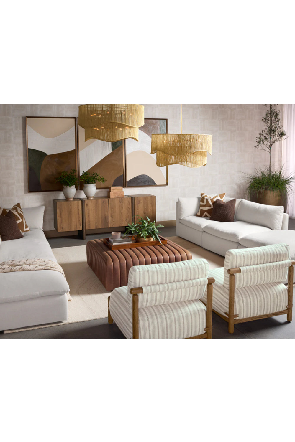Tiered Wave Jute Chandelier by Splendido Rhine, alternate view 6
