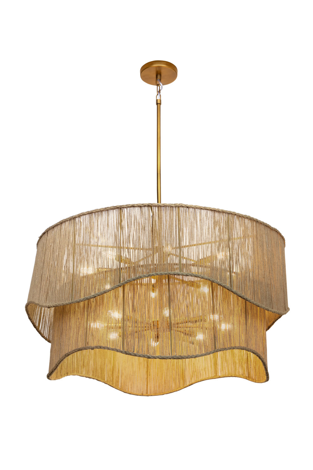 Tiered Wave Jute Chandelier by Splendido Rhine