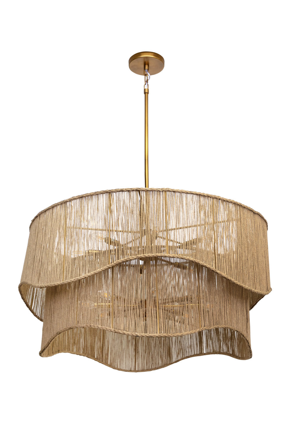 Tiered Wave Jute Chandelier by Splendido Rhine, alternate view 4