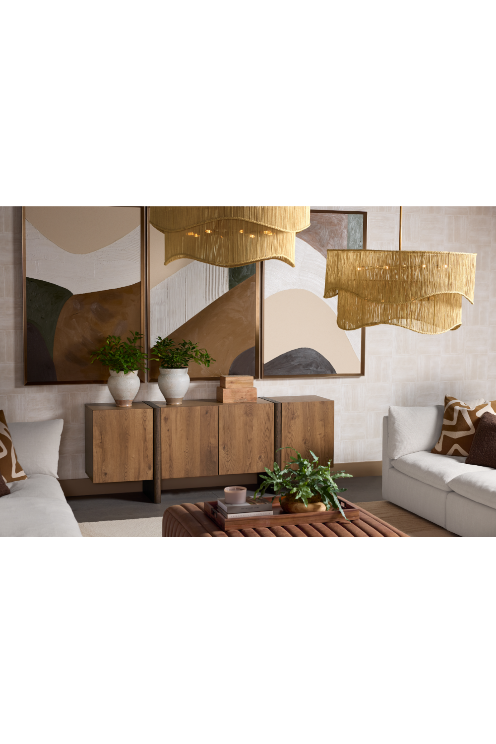 Tiered Wave Jute Chandelier | Splendido Rhine | Oroa.com