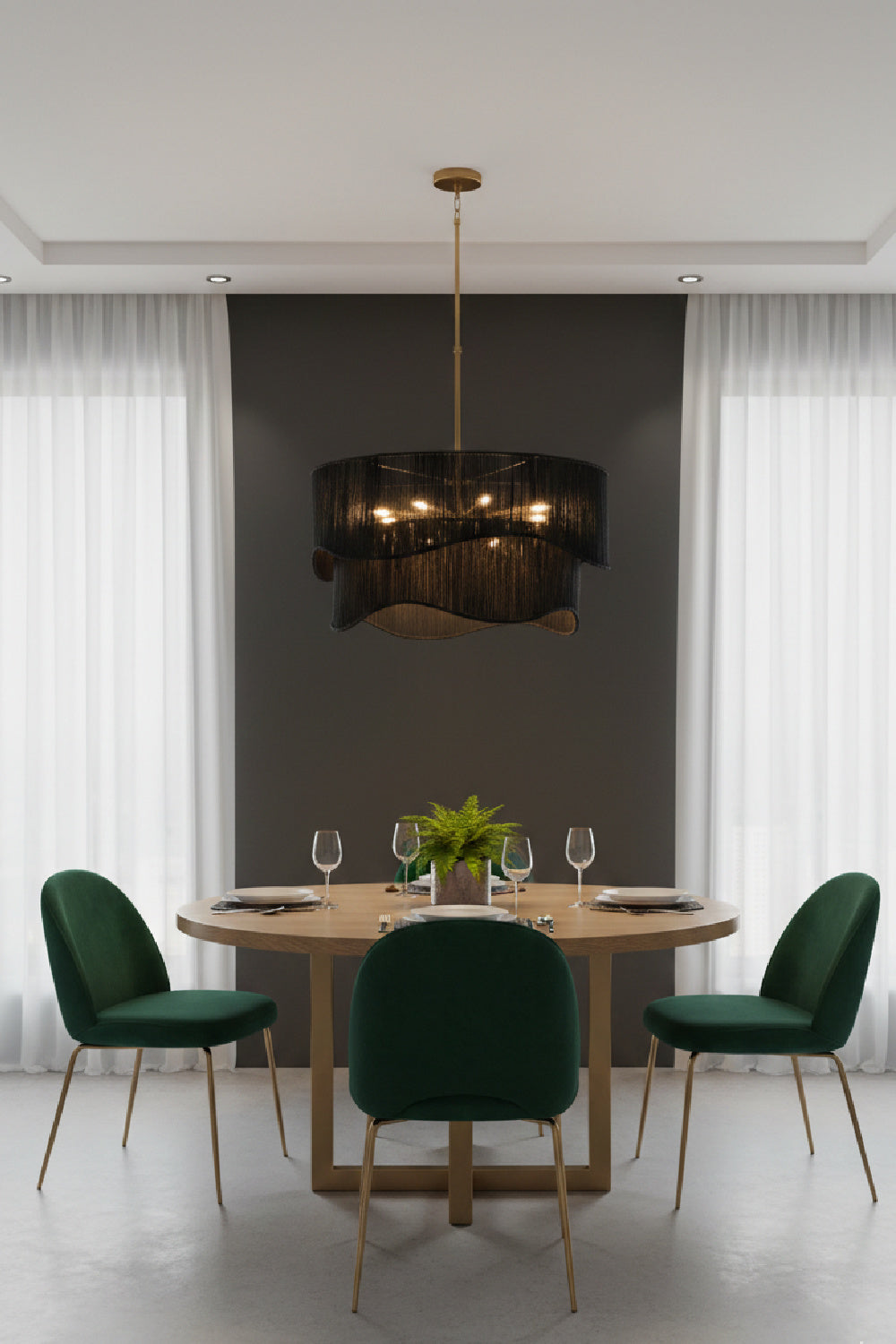 Tiered Wave Jute Chandelier by Splendido Rhine, alternate view 9