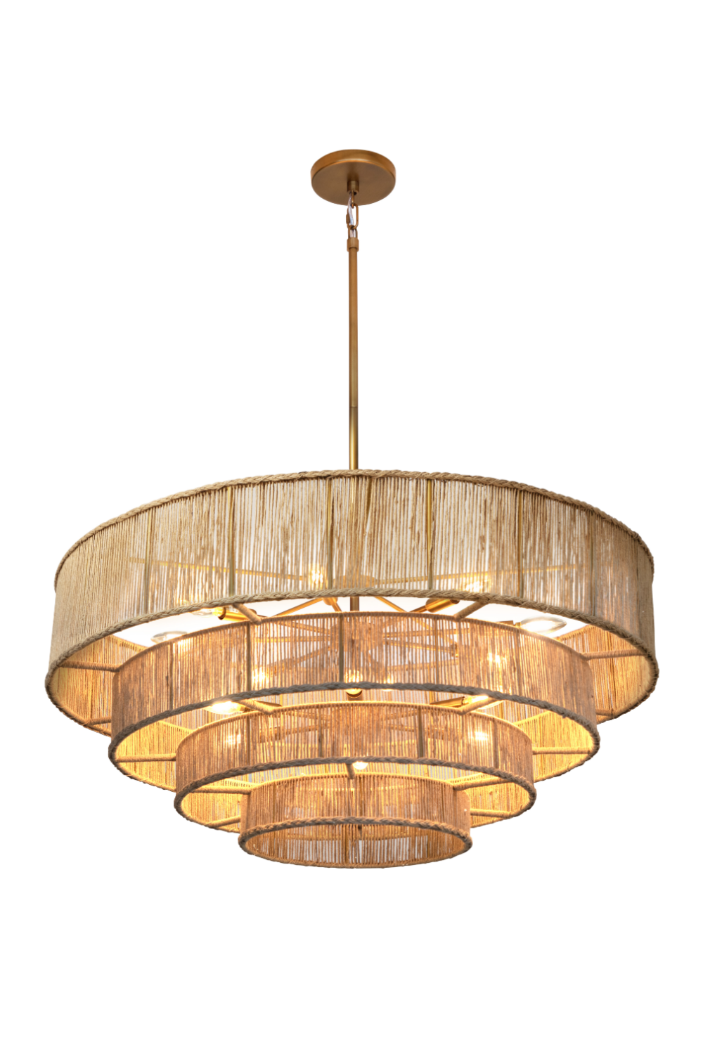 4-Tier Rustic Jute Chandelier by Splendido Lumina