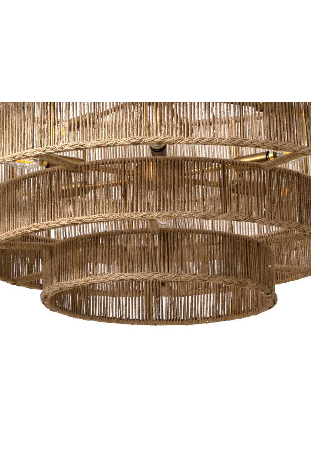 4-Tier Rustic Jute Chandelier by Splendido Lumina, alternate view 4