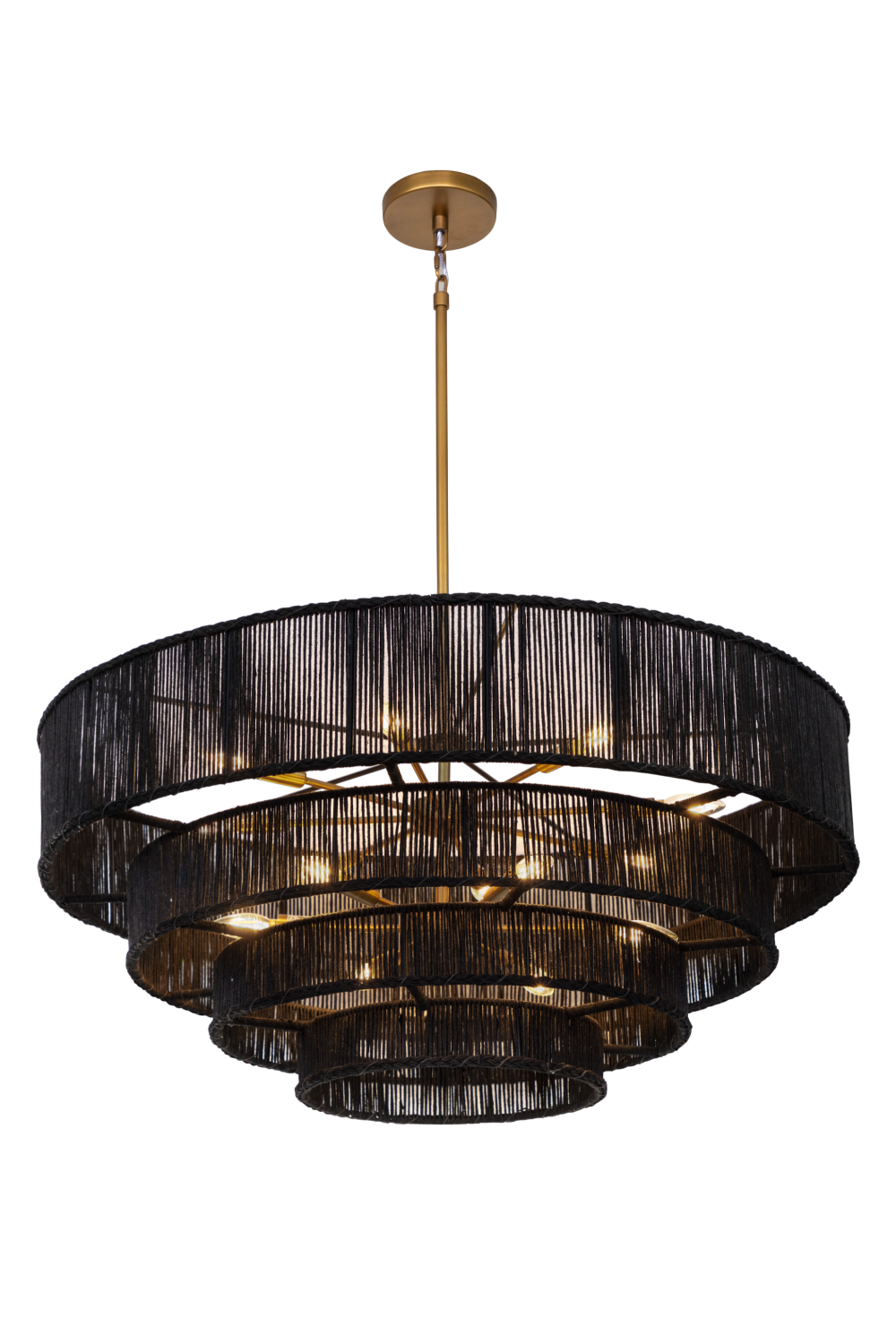 4-Tier Rustic Jute Chandelier by Splendido Lumina, alternate view 7