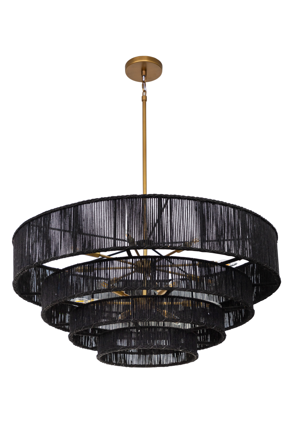 4-Tier Rustic Jute Chandelier by Splendido Lumina, alternate view 9