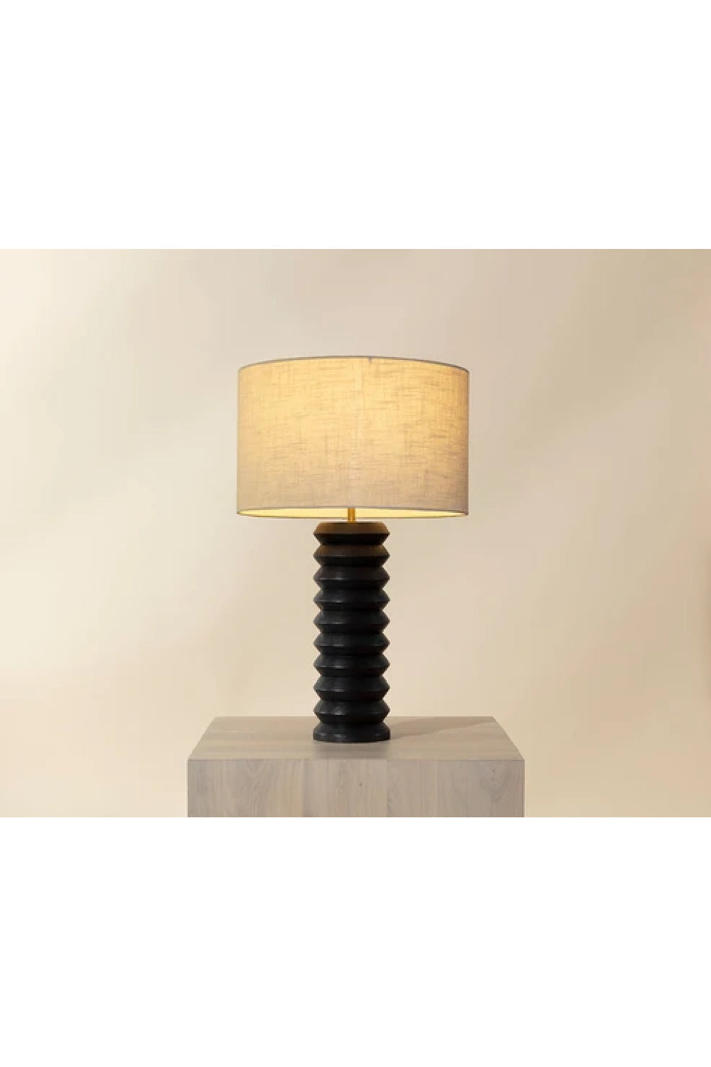 Black Wooden Base Table Lamp by Splendido Oletto, alternate view 4