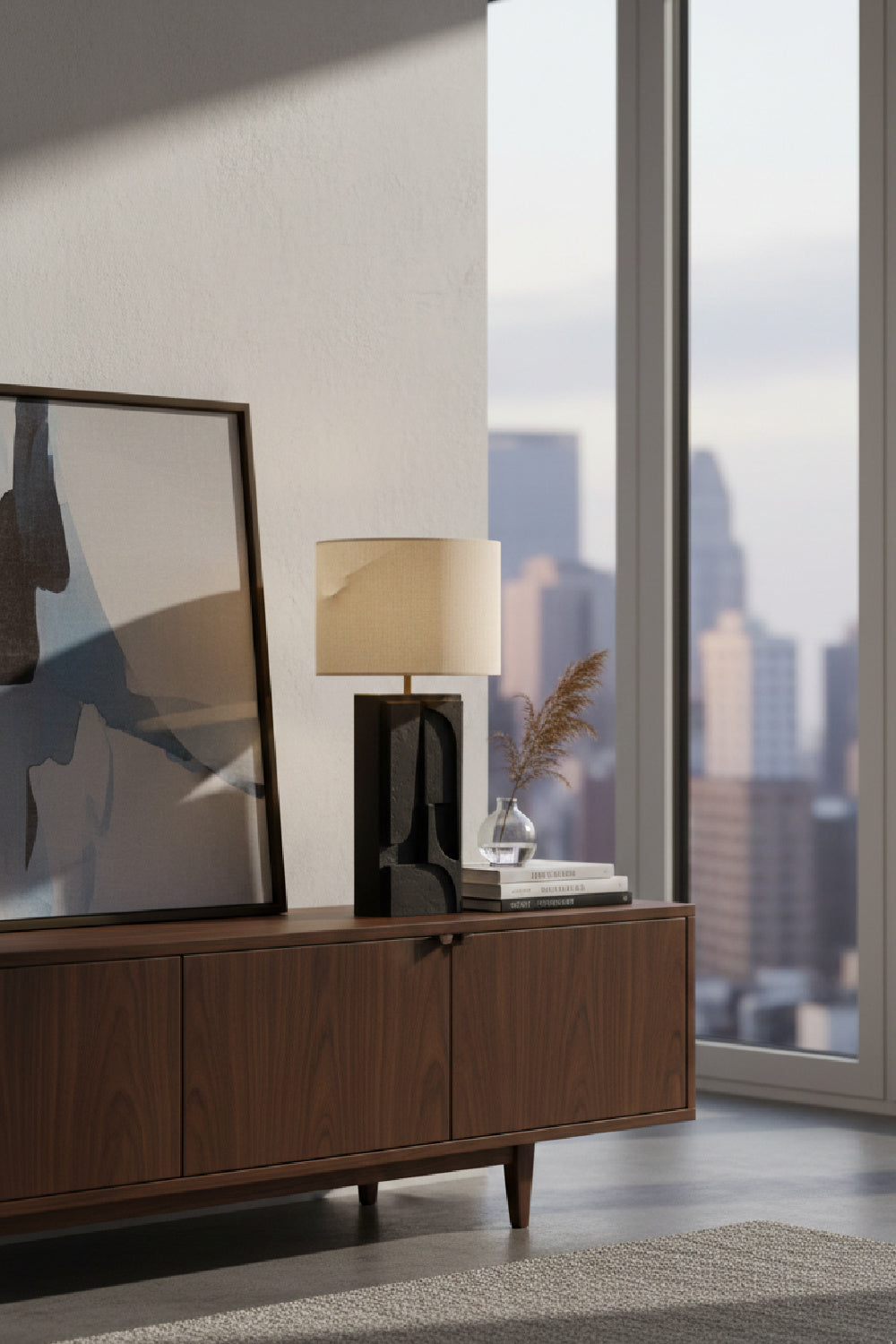 Carved Base Table Lamp by Splendido Dirsan, alternate view 2