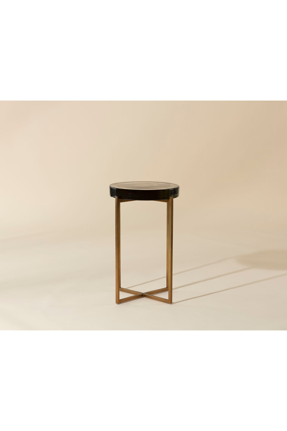 Smoked Glass Round End Table by Splendido Sheena Side Table, alternate view 3