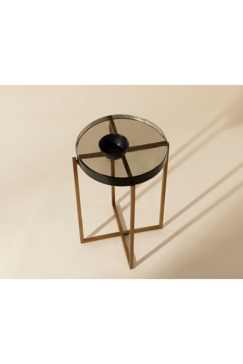Smoked Glass Round End Table by Splendido Sheena Side Table, alternate view 7